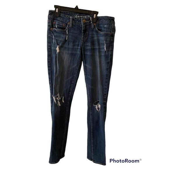 American Eagle Denim Jeans Skinny 77 Sz.6R Destressed Jeans - Picture 1 of 5
